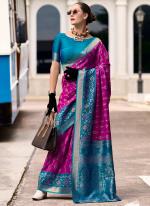 Silk Pink Traditional Wear Printed Saree